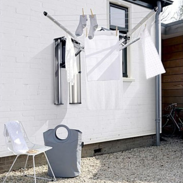 Brabantia Wallfix Wall Mounted Clothes Airer & Steel Storage Box