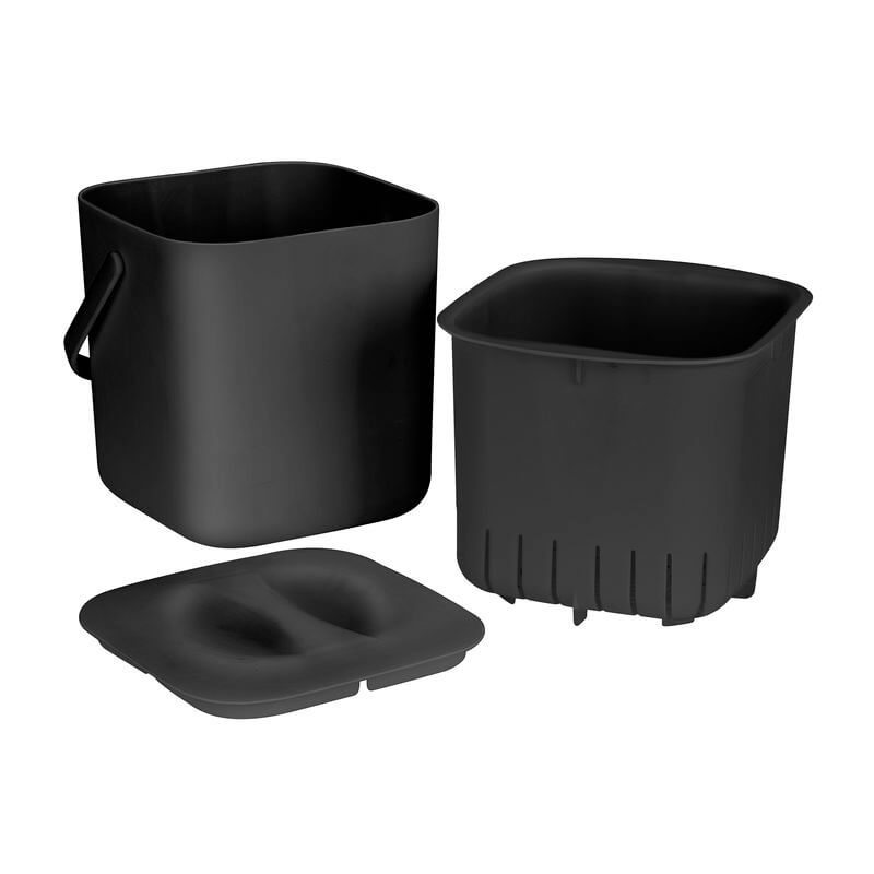 Cindy 3L Compost Bin Black - BATHROOM - Bins - Soko and Co