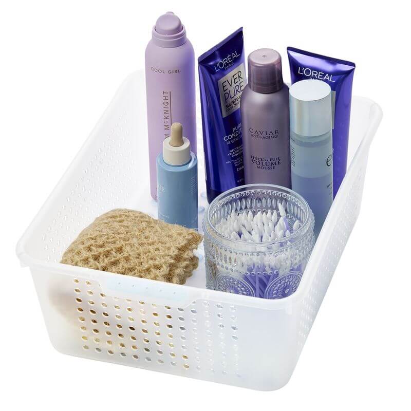 Clear Medium Bathroom Basket Frost White - BATHROOM - Makeup Storage - Soko and Co