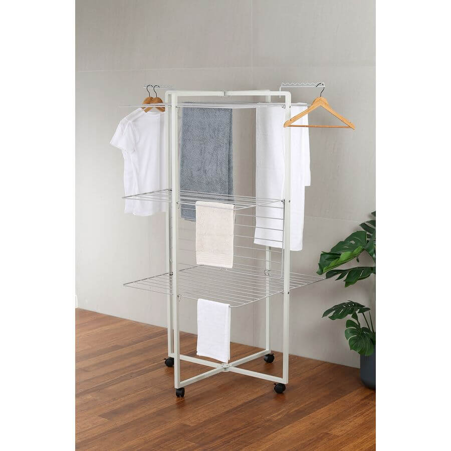 Deluxe Aluminium 42 Rail Tower Clothes Airer White - LAUNDRY - Airers - Soko and Co