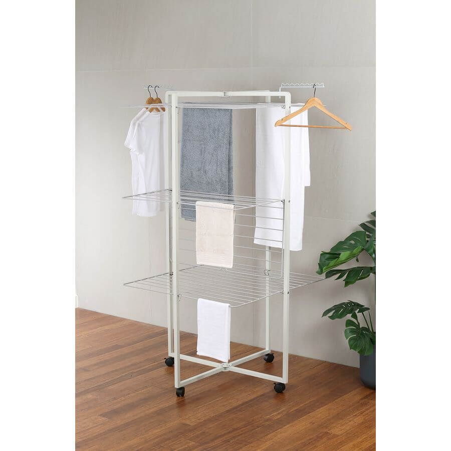 Deluxe Aluminium 42 Rail Tower Clothes Airer White - LAUNDRY - Airers - Soko and Co