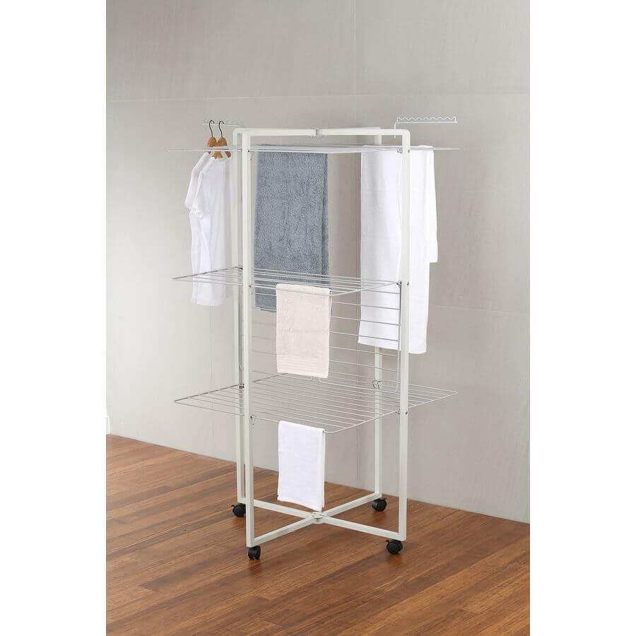 Deluxe Aluminium 42 Rail Tower Clothes Airer White - LAUNDRY - Airers - Soko and Co