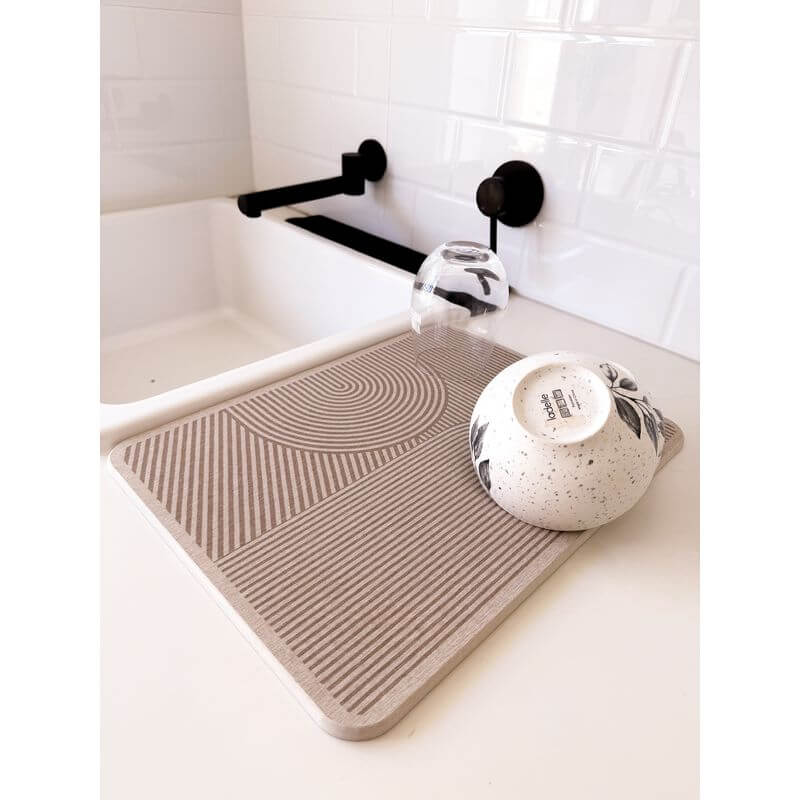 Dia Stone Dish Drying Mat Beige - KITCHEN - Dish Racks and Mats - Soko and Co