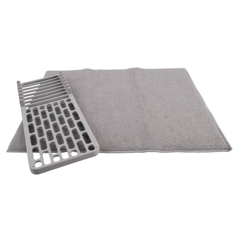 Drying Mat With Removable Rack Grey - KITCHEN - Dish Racks and Mats - Soko and Co