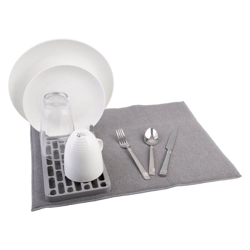 Drying Mat With Removable Rack Grey - KITCHEN - Dish Racks and Mats - Soko and Co