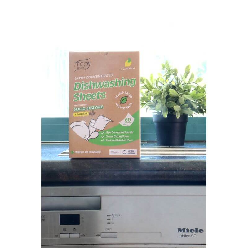 Eco Basics Dishwashing Sheets Fresh Lemon 60 pack - LAUNDRY - Cleaning - Soko and Co