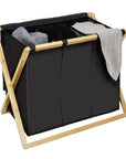 Ecori Triple Bamboo Laundry Hamper - LAUNDRY - Hampers - Soko and Co