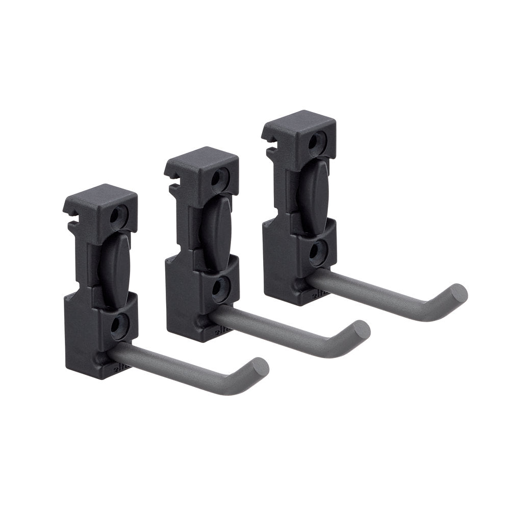 Elfa Garage+ Small Hooks 3 Pack Matte Grey