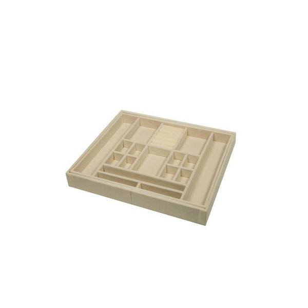 Expandable In-Drawer Velvet Jewellery Tray White