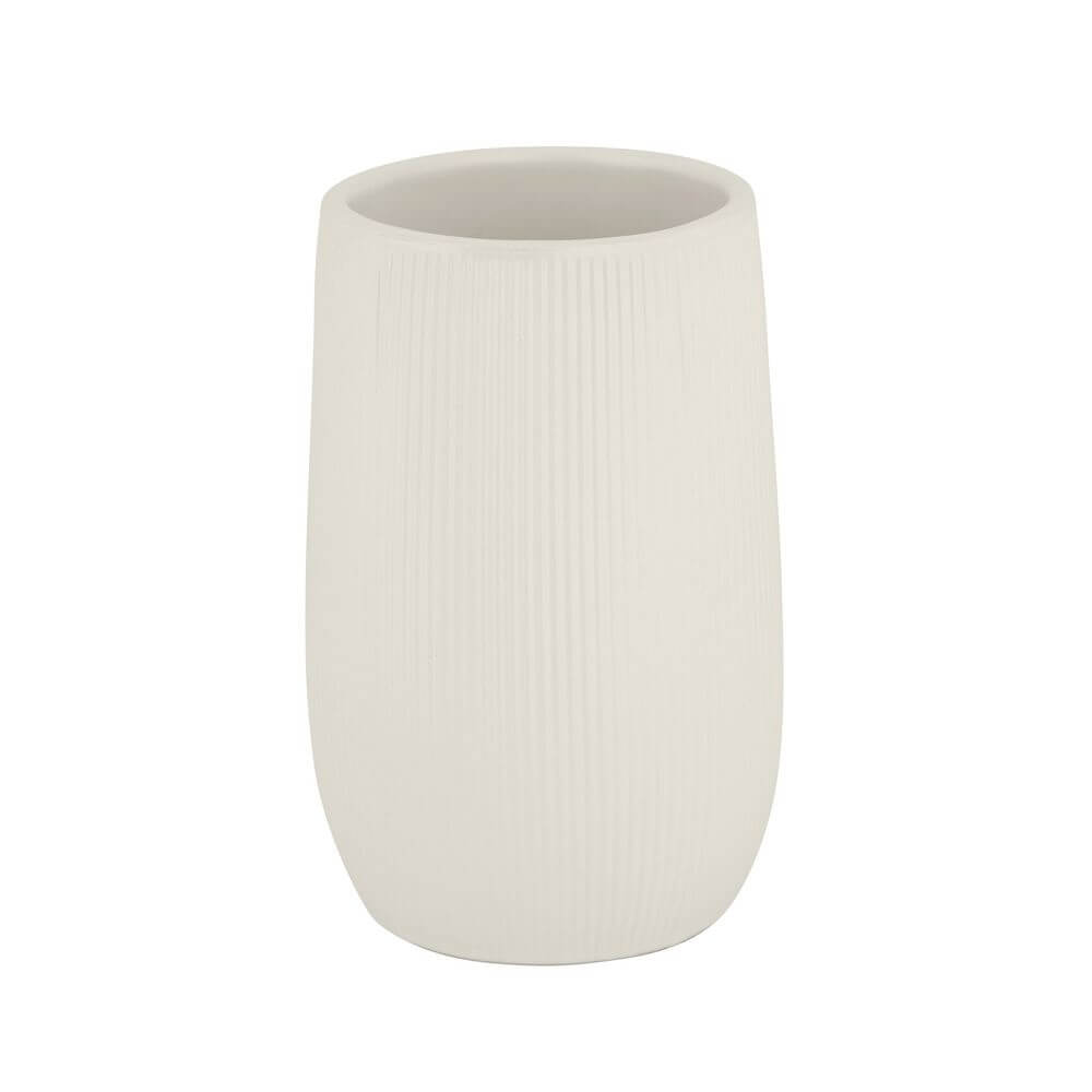 Fablo Ceramic Tumbler Cream - BATHROOM - Toothbrush Holders - Soko and Co
