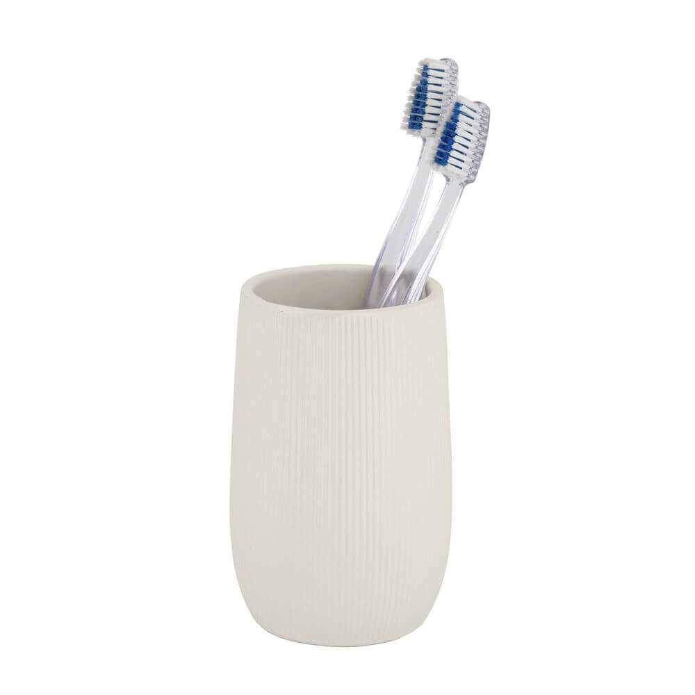 Fablo Ceramic Tumbler Cream - BATHROOM - Toothbrush Holders - Soko and Co