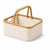 Fabric Laundry Basket with Bamboo Handles Small Cream - HOME STORAGE - Baskets and Totes - Soko and Co
