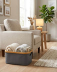 Fabric Storage Basket Small Grey - HOME STORAGE - Baskets and Totes - Soko and Co
