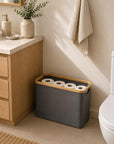 Fabric Toilet Roll Storage Basket Grey - BATHROOM - Toilet Roll Holders - Soko and Co