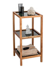 Fern Wood & Glass 3 Tier Shelving Unit - HOME STORAGE - Shelves and Cabinets - Soko and Co