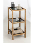 Fern Wood & Glass 3 Tier Shelving Unit - HOME STORAGE - Shelves and Cabinets - Soko and Co