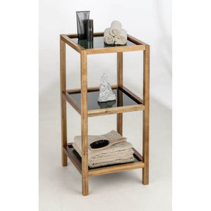 Fern Wood & Glass 3 Tier Shelving Unit - HOME STORAGE - Shelves and Cabinets - Soko and Co