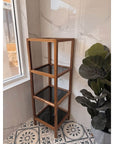 Fern Wood & Glass 4 Tier Shelving Unit - HOME STORAGE - Shelves and Cabinets - Soko and Co
