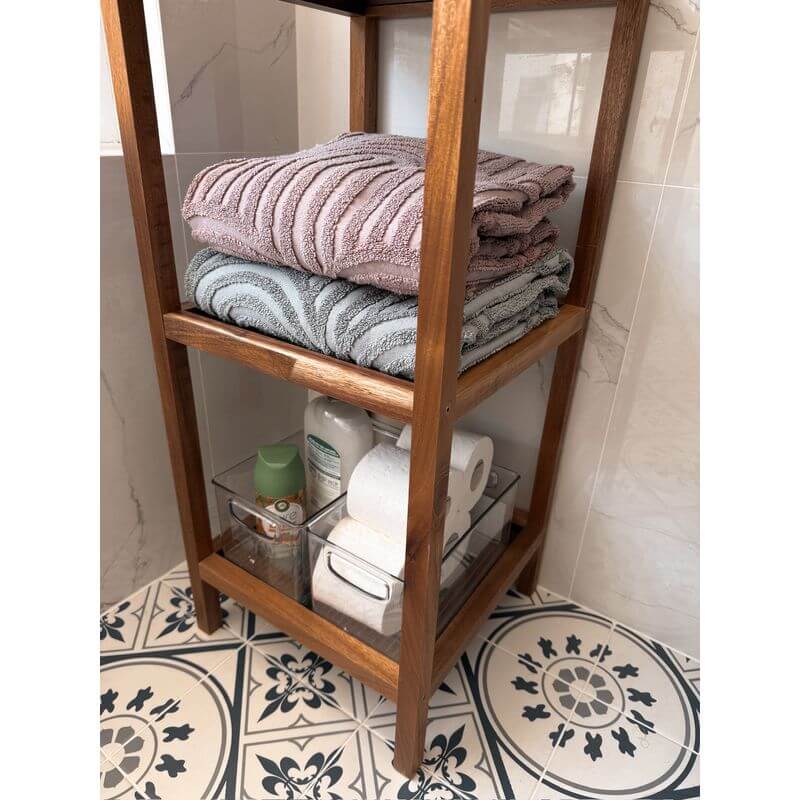 Fern Wood &amp; Glass 4 Tier Shelving Unit - HOME STORAGE - Shelves and Cabinets - Soko and Co