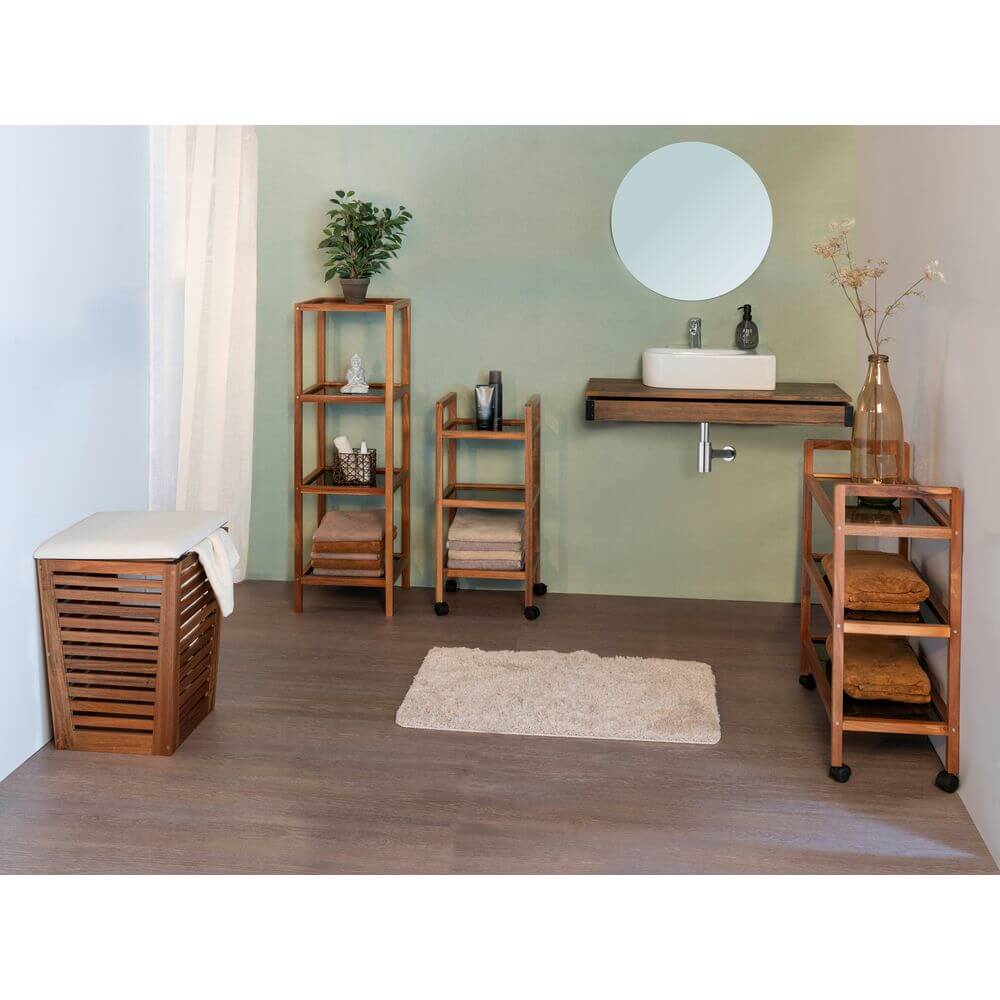 Fern Wood &amp; Glass 4 Tier Shelving Unit - HOME STORAGE - Shelves and Cabinets - Soko and Co