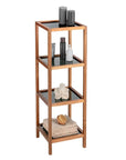 Fern Wood & Glass 4 Tier Shelving Unit - HOME STORAGE - Shelves and Cabinets - Soko and Co