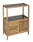 Fern Wood & Glass Shelf and 2 Door Cabinet - HOME STORAGE - Shelves and Cabinets - Soko and Co