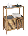 Fern Wood & Glass Shelf and 2 Door Cabinet - HOME STORAGE - Shelves and Cabinets - Soko and Co