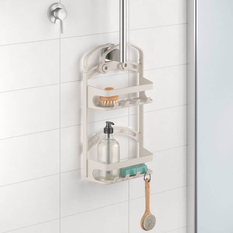 Flex Universal Shower Caddy Pebble Grey - BATHROOM - Shower Caddies - Soko and Co