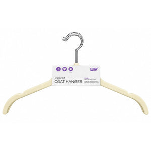 Flocked Coat Hangers 3 Pack Cream - WARDROBE - Clothes Hangers - Soko and Co