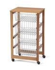 Gingerone Kitchen Trolley Cherry Wood - HOME STORAGE - Storage Trolleys - Soko and Co