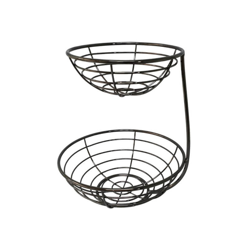 Gunmetal 2 Tier Fruit Basket - KITCHEN - Bench - Soko and Co