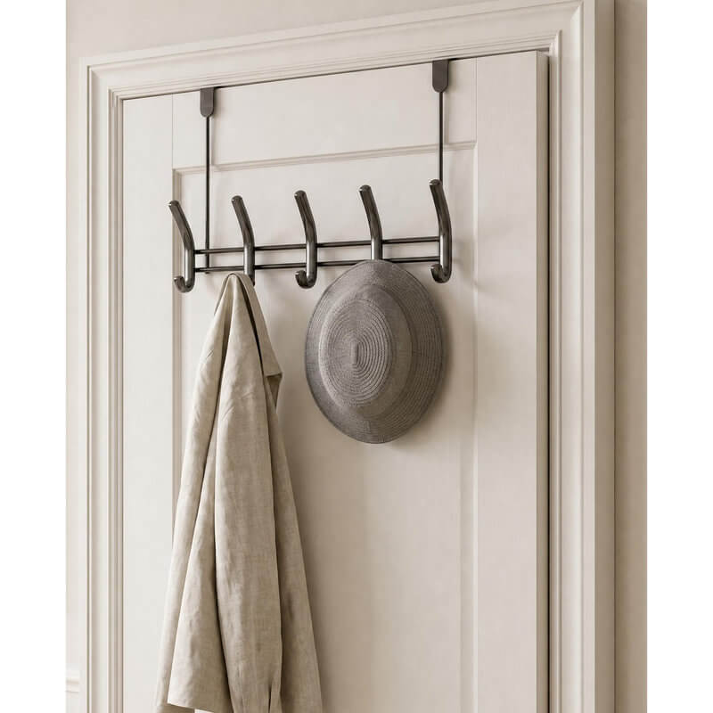 Gunmetal 5 Hook Over the Door Hook - WARDROBE - Over the Door Hooks - Soko and Co