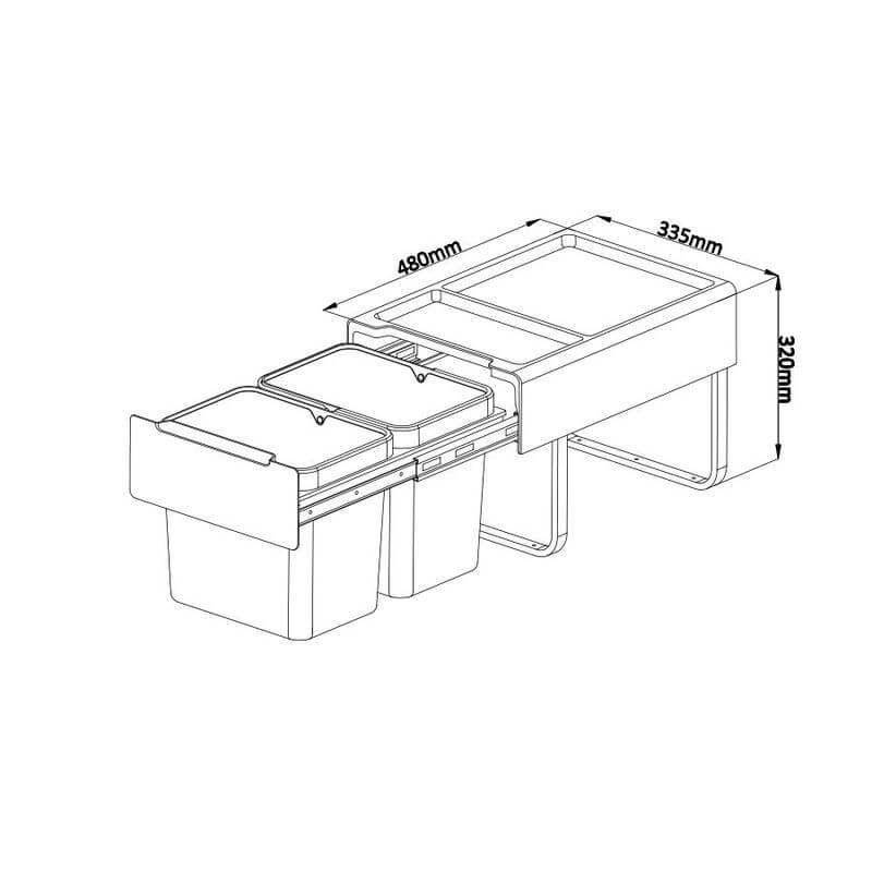 Heavy Duty 30L Pull Out Kitchen Bin with Soft Close Glider - KITCHEN - Bins - Soko and Co