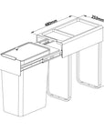 Heavy Duty 30L Single Pull Out Kitchen Bin with Soft Close Glider - KITCHEN - Bins - Soko and Co