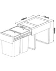 Heavy Duty 40L Pull Out Kitchen Bin with Soft Close Glider - KITCHEN - Bins - Soko and Co
