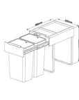 Heavy Duty 52L Pull Out Kitchen Bin with Soft Close Glider - KITCHEN - Bins - Soko and Co