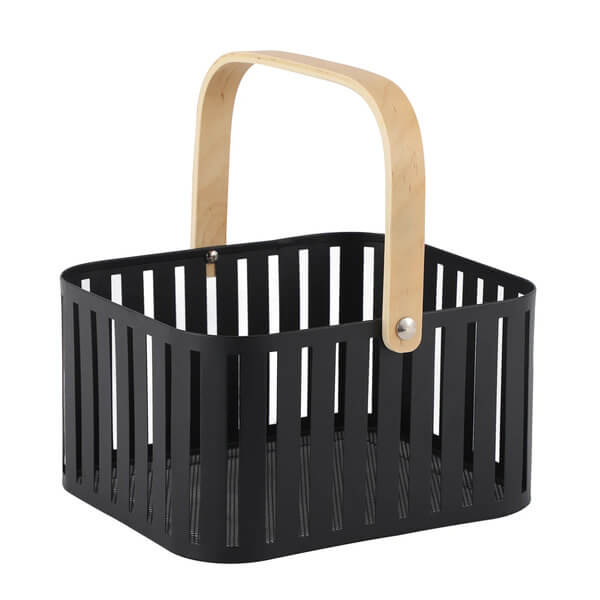 Hudson Storage Basket with Wooden Handle - KITCHEN - Bench - Soko and Co