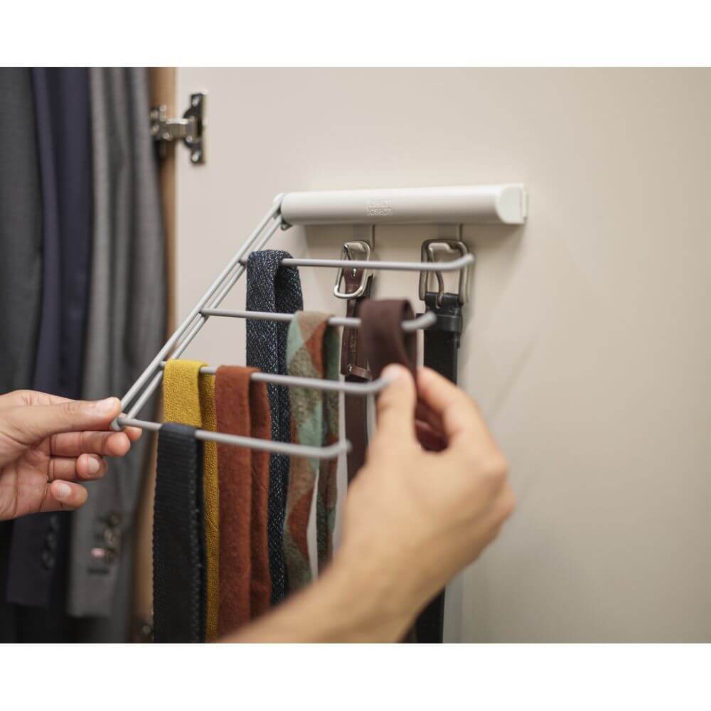 Joseph Joseph Belt, Tie &amp; Scarf Hanging Rail Ecru - WARDROBE - Clothes Hangers - Soko and Co