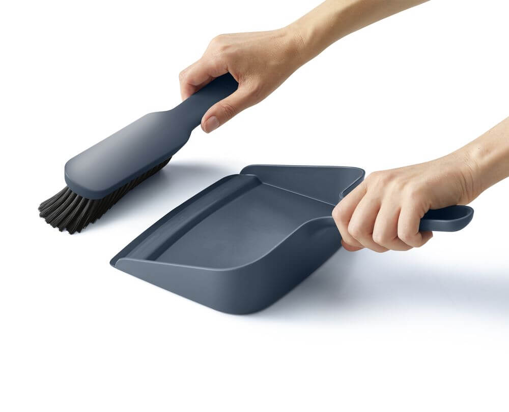 Joseph Joseph CleanStore Wall Mounted Dustpan &amp; Brush Blue - LAUNDRY - Cleaning - Soko and Co