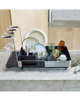 Joseph Joseph Extend Plus Expandable Black Dish Drainer with Wine Glass Rack - KITCHEN - Dish Racks and Mats - Soko and Co