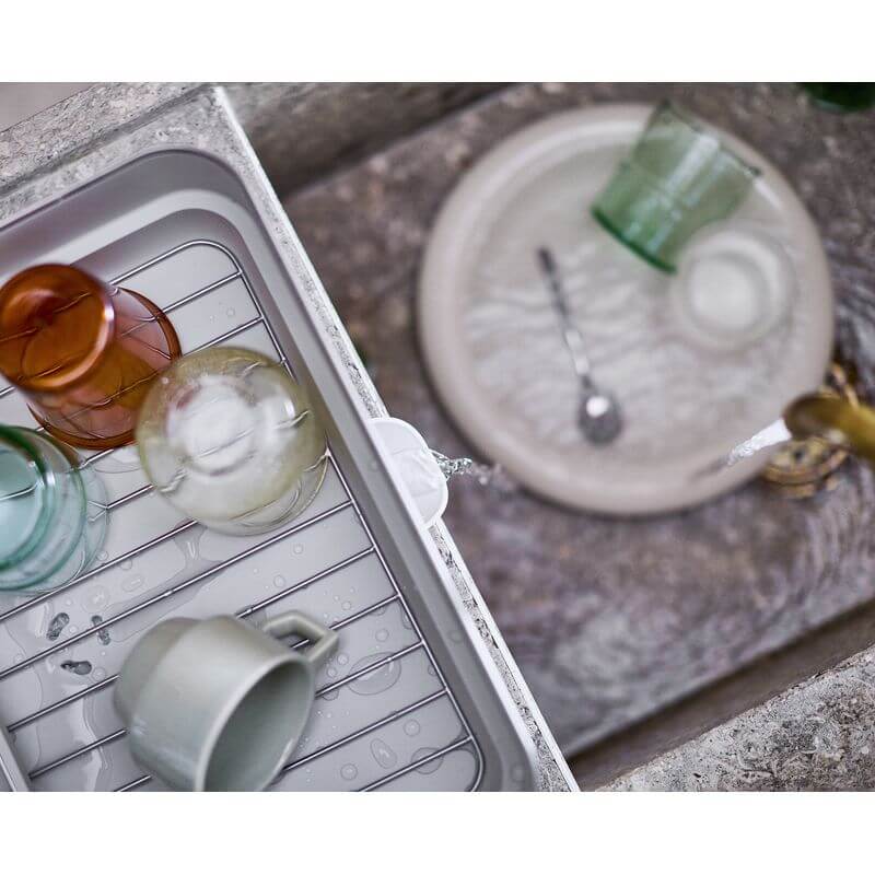 Joseph Joseph Extend Plus Expandable Stone Dish Drainer with Wine Glass Rack - KITCHEN - Dish Racks and Mats - Soko and Co