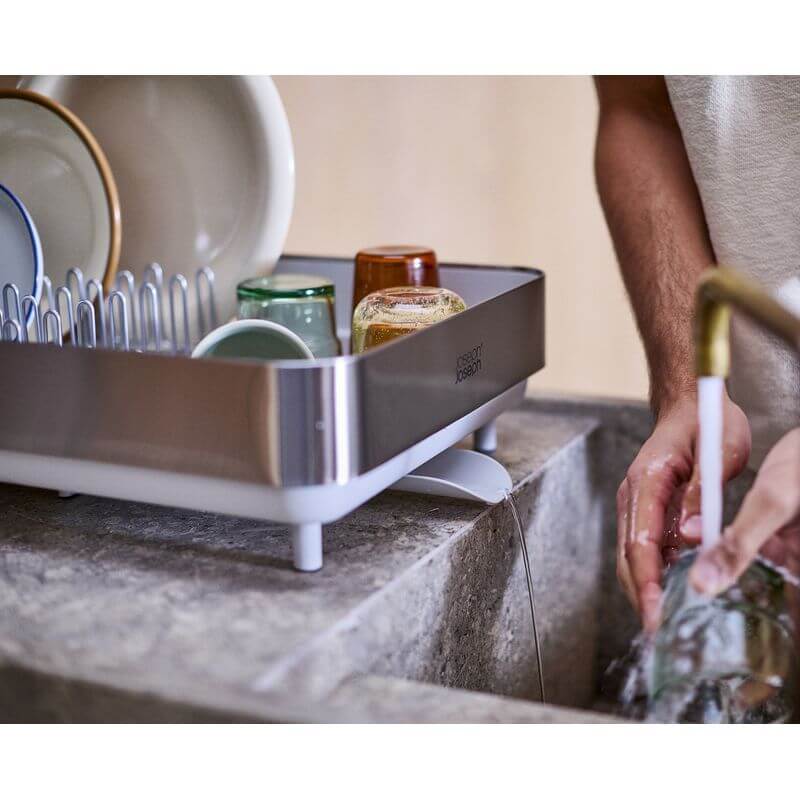 Joseph Joseph Extend Plus Expandable Stone Dish Drainer with Wine Glass Rack - KITCHEN - Dish Racks and Mats - Soko and Co
