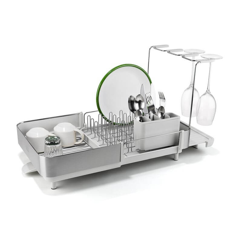 Joseph Joseph Extend Plus Expandable Stone Dish Drainer with Wine Glass Rack - KITCHEN - Dish Racks and Mats - Soko and Co