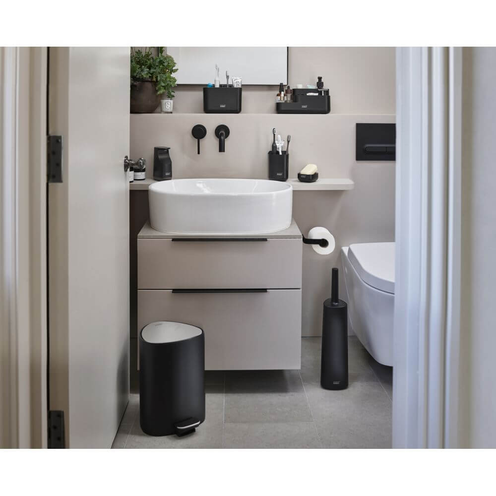 Joseph Joseph Luxe 5L Pedal Bin Matte Black - BATHROOM - Bins - Soko and Co