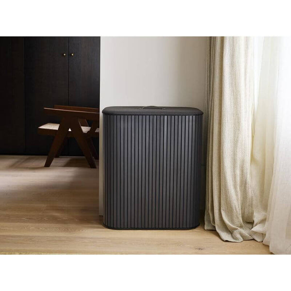 Joseph Joseph Tota Luxe 90L Twin Divided Laundry Basket Black