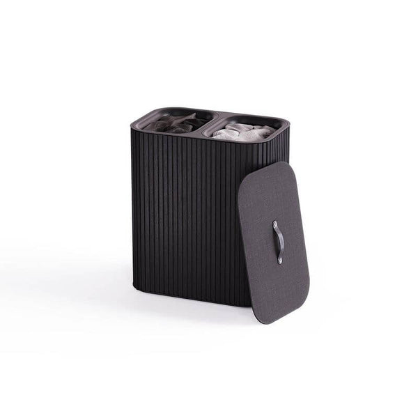 Joseph Joseph Tota Luxe 90L Twin Divided Laundry Basket Black
