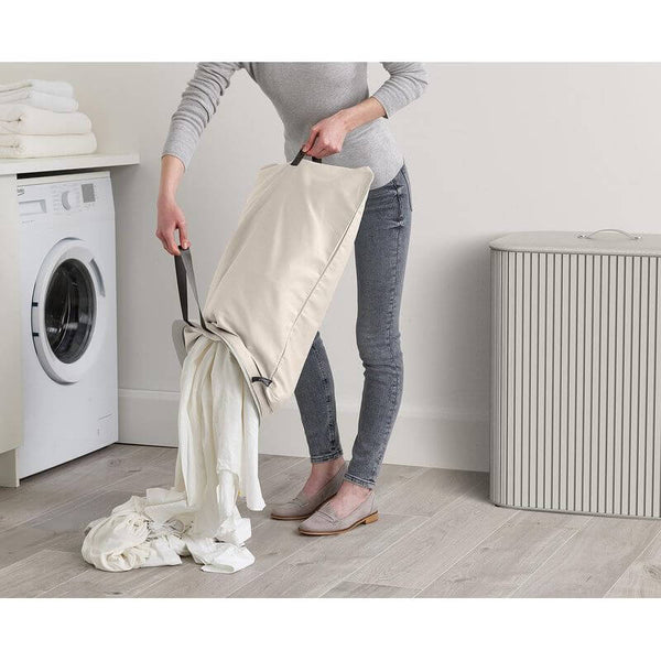 Joseph Joseph Tota Luxe 90L Twin Divided Laundry Basket Ecru