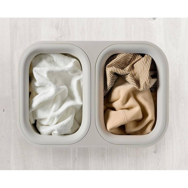 Joseph Joseph Tota Luxe 90L Twin Divided Laundry Basket Ecru - LAUNDRY - Hampers - Soko and Co