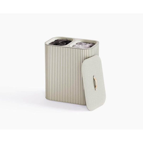 Joseph Joseph Tota Luxe 90L Twin Divided Laundry Basket Ecru