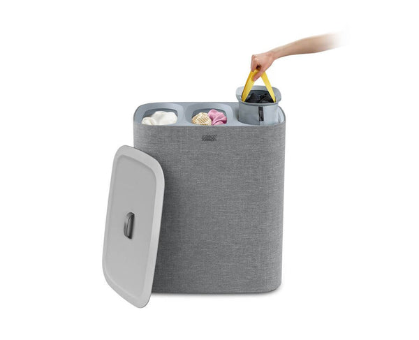 Joseph Joseph Tota Trio 90L Triple Laundry Hamper Grey